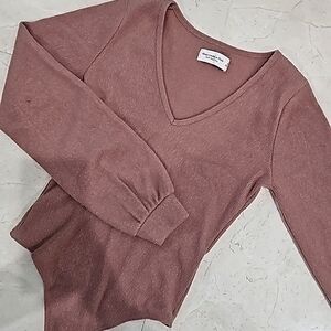 Abercombie Mauve Knit Bodysuit Small